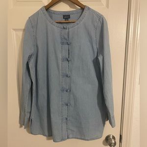 J. Jill Button Down Denim Shirt Size Large